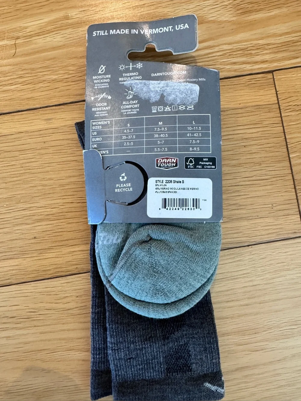 New Darn Tough Women's Emma Claire Boot Lightweight wool blend Work Socks Sz S